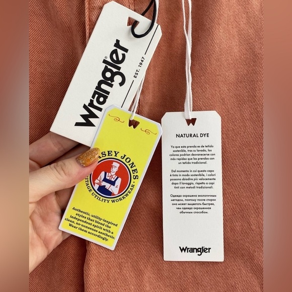 WRANGLER FREE PEOPLE PINK CHINO CASEY JONES UTILITY PANTS BOHO Y2K ANTHROPOLOGIE - Picture 11 of 14